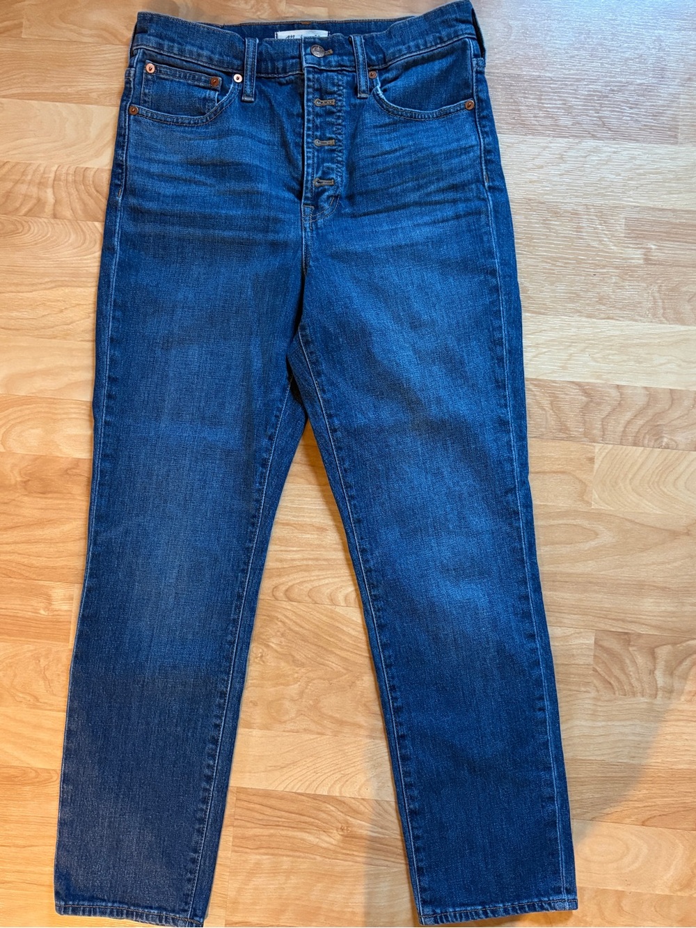 Madewell The Perfect Vintage Crop Jean 26 Button Fly Dark Wash High Rise